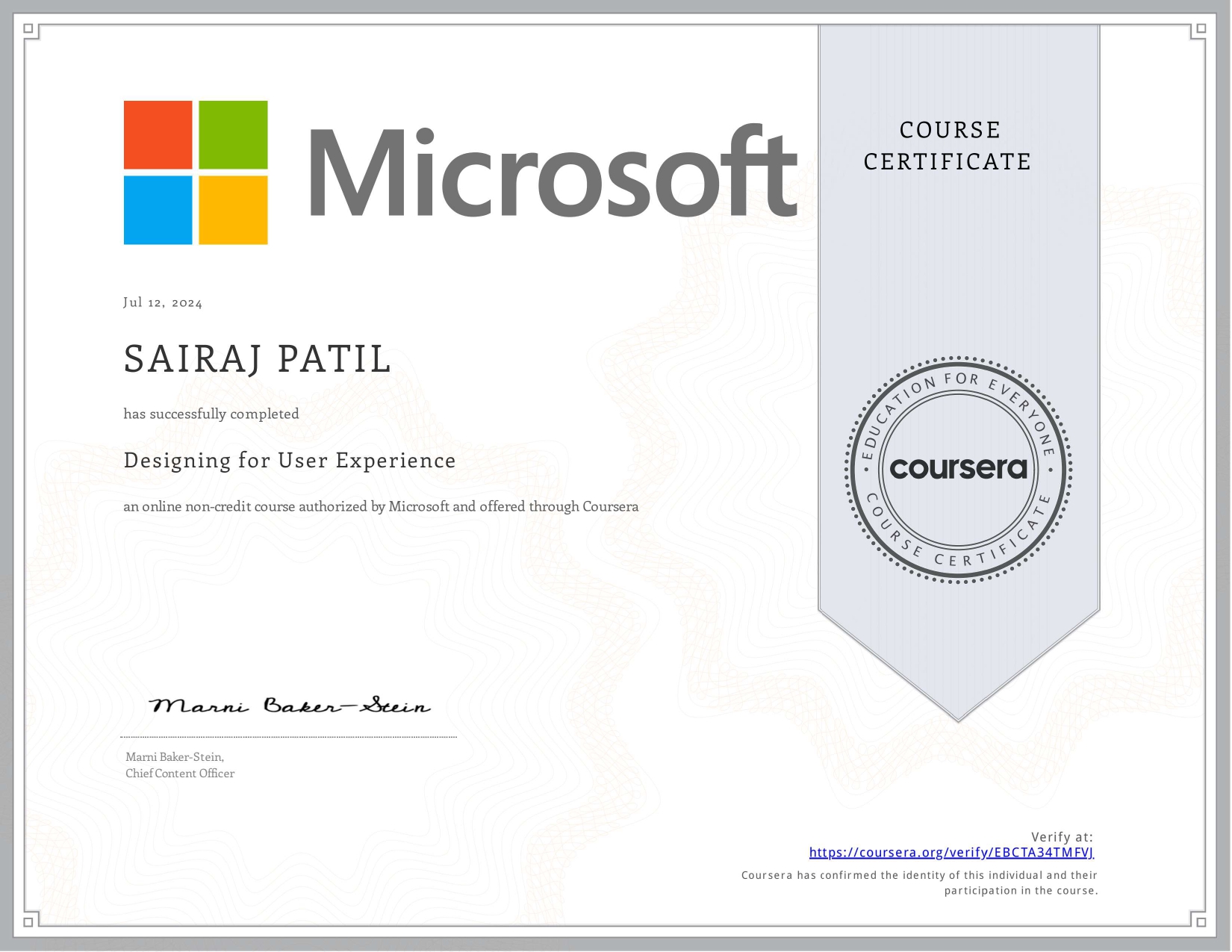 Final Certificate